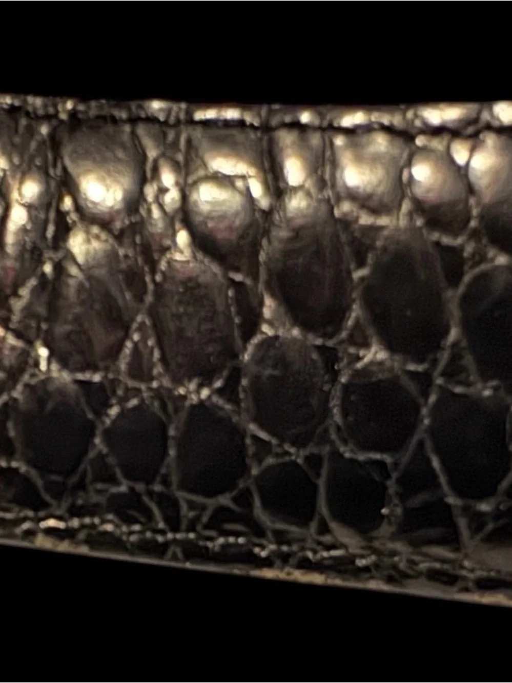 Brighton Womens Leather Belt 24703 M 1.25” Wide Black Crocodile Silver Buckle